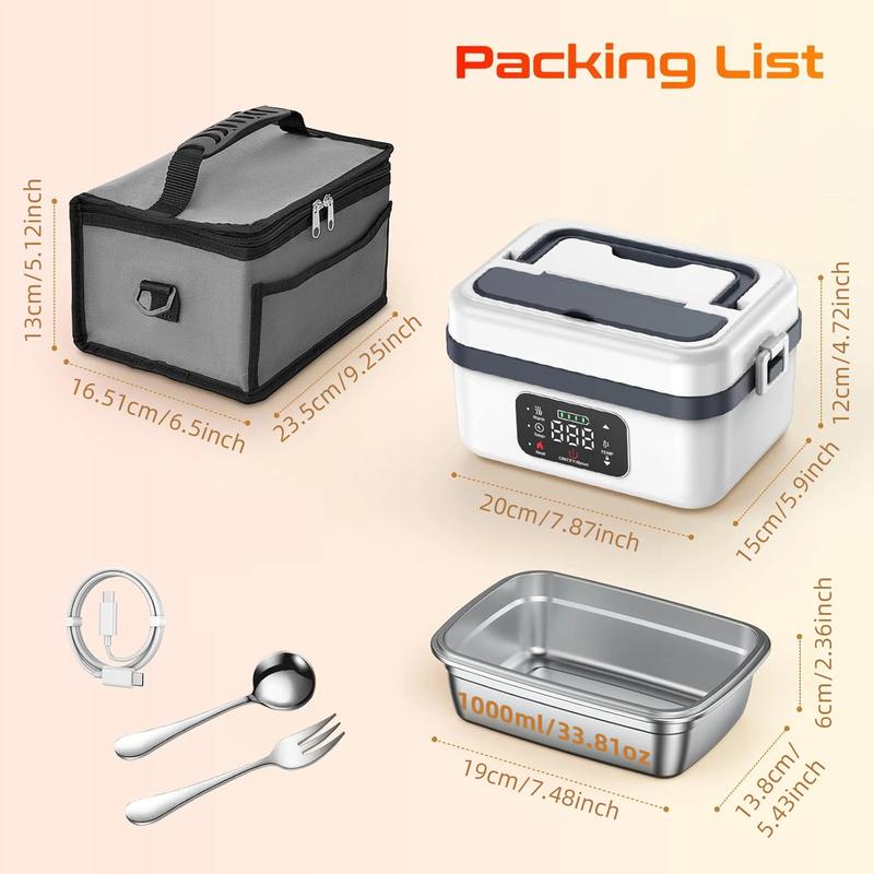 Jeanket Rechargeable & Portable Self-Heating Lunch Box