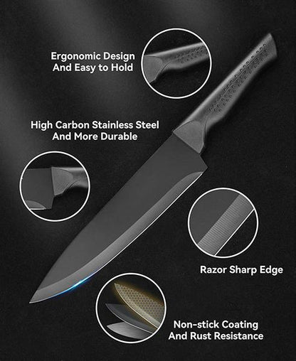 Jeanket 15 Pcs Kitchen Knife Set with Self Sharpening Block