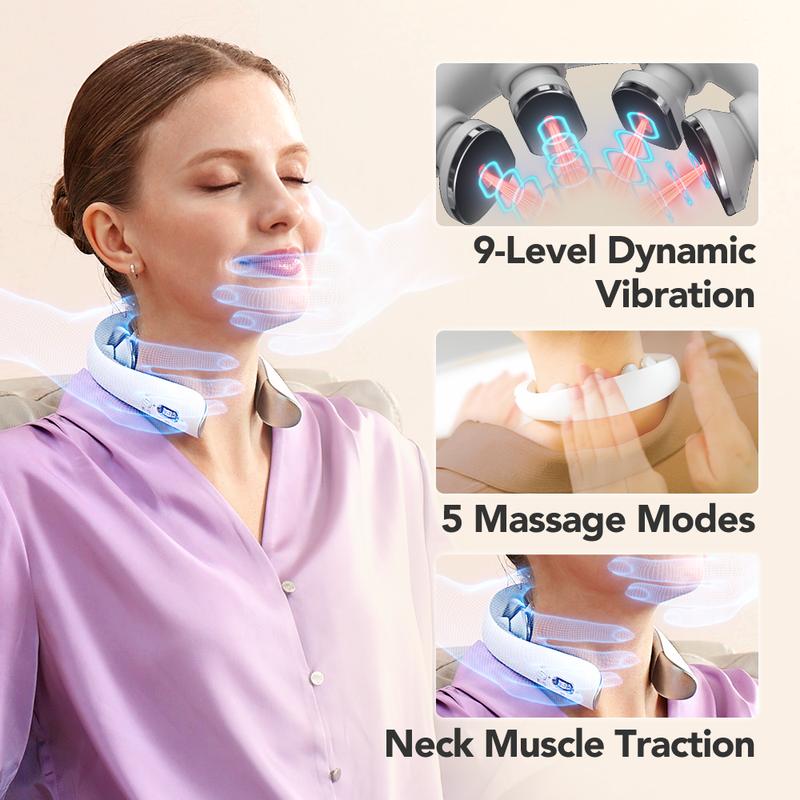 Jeanket Red Light Pulse Vibration Traction Neck Massager