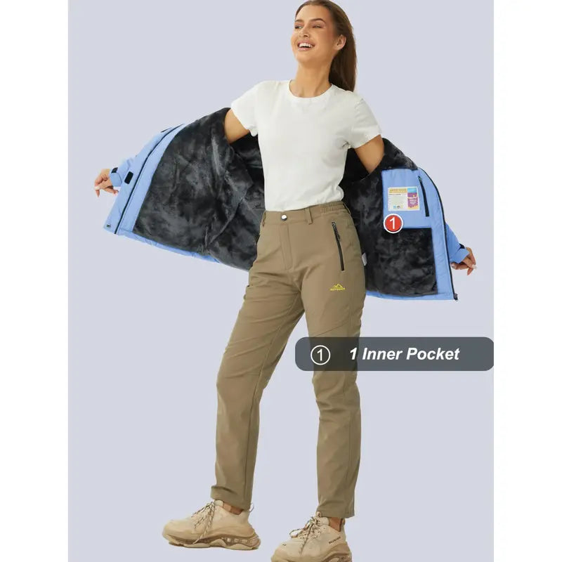 Velvaflow Women's Fleece Lined Warm Winter Jacket