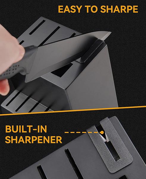 Jeanket 15 Pcs Kitchen Knife Set with Self Sharpening Block