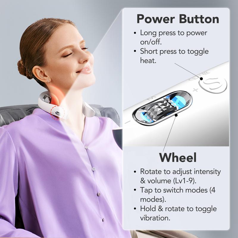 Jeanket Red Light Pulse Vibration Traction Neck Massager