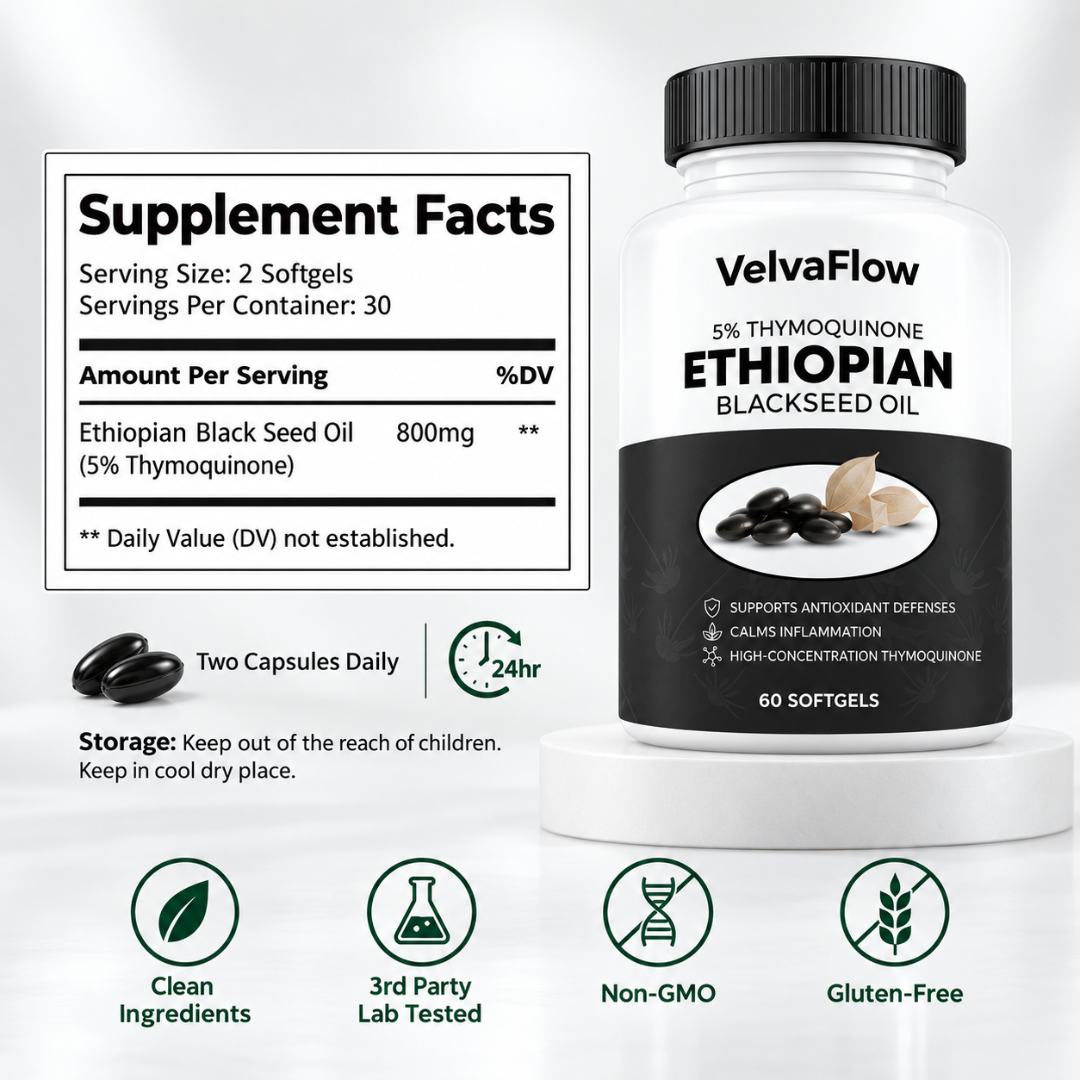 VelvaFlow Ethiopian Black Seed Oil | 5% Thymoquinone